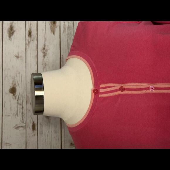 Talbots Plus Barbiecore pink/light pink button-down cardigan sweater Size 1X - Picture 2 of 5